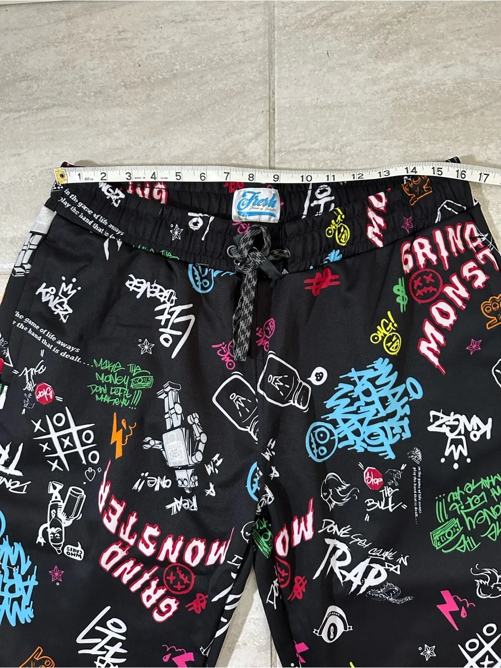 Fresh Prints of Bel Air Drill Clothing Co Novelty Grind Monster Sweatpants Sz XL
